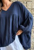 Suri Cushion Cotton Artist Smock Navy 